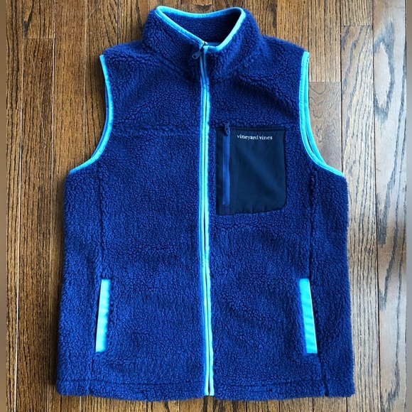 vineyard vines Men’s M Blue Heritage High-Pile Fleece SuperShep Vest - NWOT! - Picture 2 of 13
